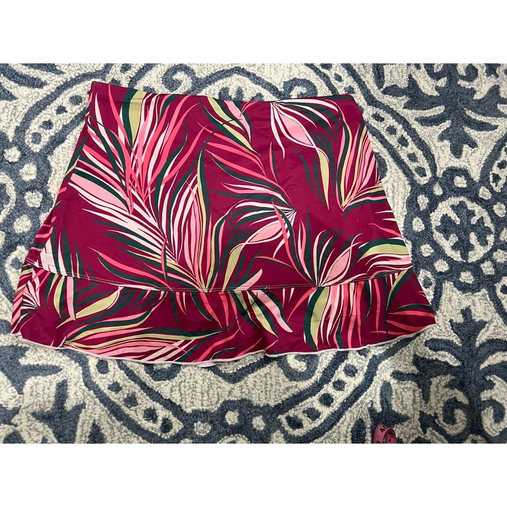 Sofibella Skort Womens Large Pink Green Rose Palms Skirt Shorts Tennis Golf L - Picture 7 of 7